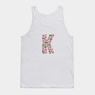 Floral Monogram Letter K Tank Top